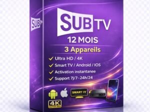 Abonnement IPTV SUBTV 12 mois activation instantanée Smart TV Android Firestick