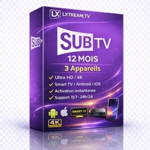 Abonnement IPTV SUBTV 12 mois activation instantanée Smart TV Android Firestick