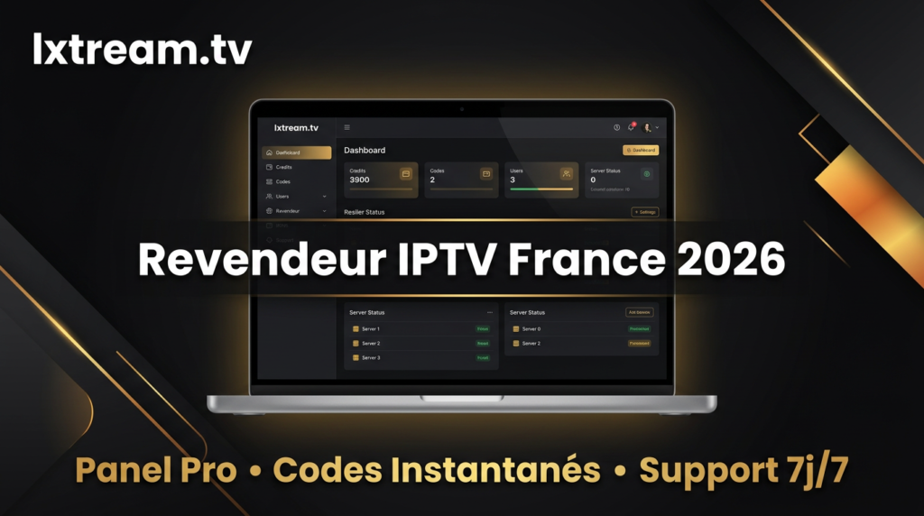 Panel revendeur IPTV Lxtream France – gestion des codes et crédits instantanée