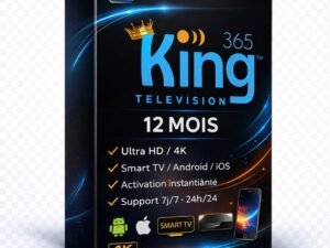 Abonnement IPTV king365 tv 12 mois activation instantanée Smart TV Android Firestick
